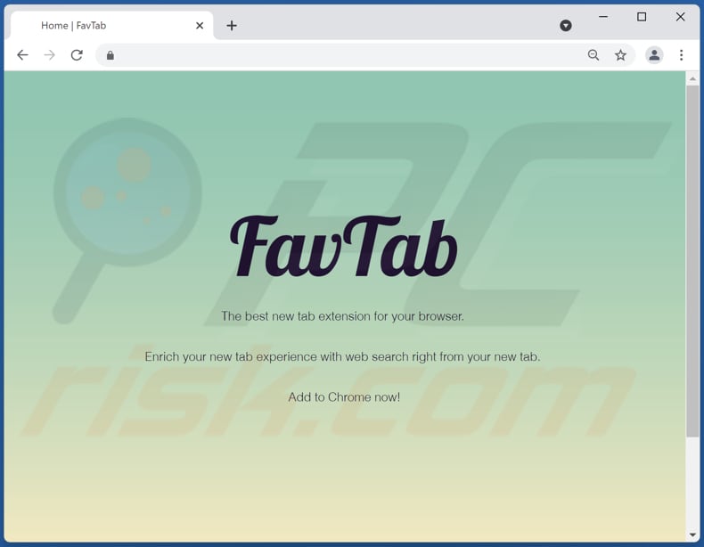 Site Web utilisé pour promouvoir le pirate de navigateur favtab.com