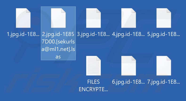 Fichiers cryptés par le ransomware Lsas (extension .lsas)