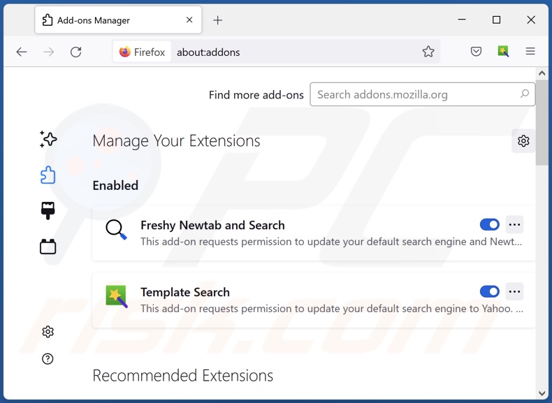 Suppression des extensions malveillantes de Mozilla Firefox étape 2