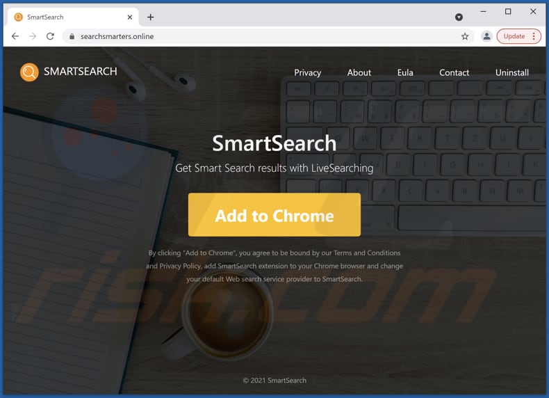 Site Web utilisé pour promouvoir le pirate de navigateur Smart Search