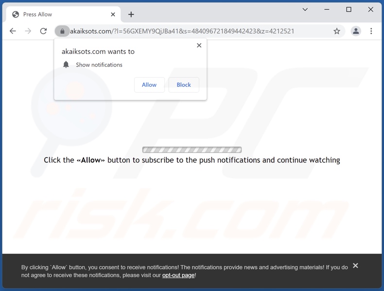 akaiksots[.]com pop-up redirections