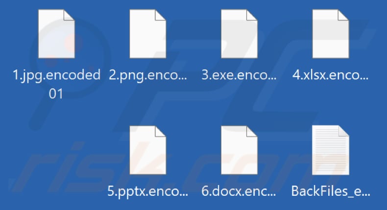 Fichiers cryptés par le ransomware Encoded01 (extension .encoded01)