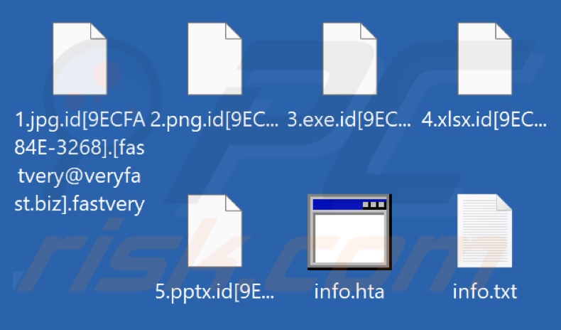 Fichiers chiffrés par le ransomware Fastvery (extension .fastvery)