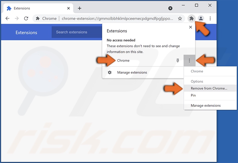 ginmule.xyz favorisant la suppression manuelle du pirate de navigateur