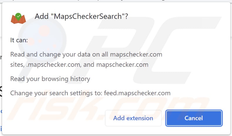 mapscheckersearch navigateur pirate de l'air notification de navigateur
