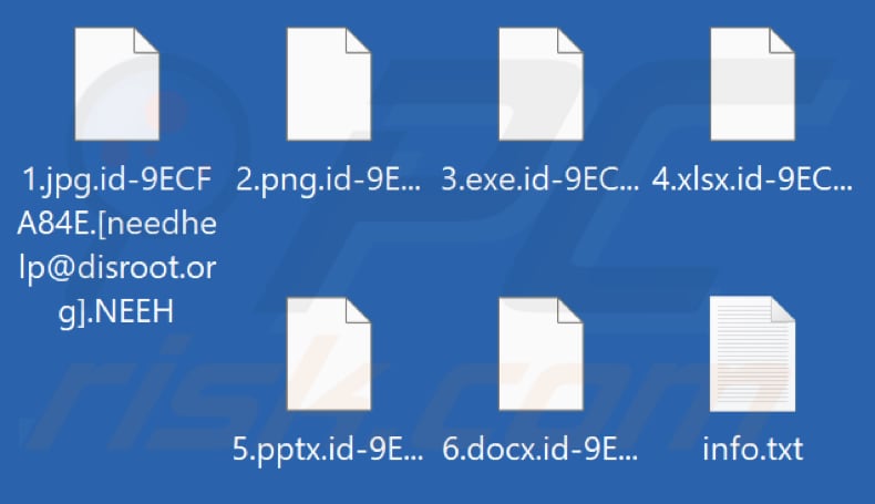 Fichiers cryptés par le ransomware NEEH (extension .NEEH)