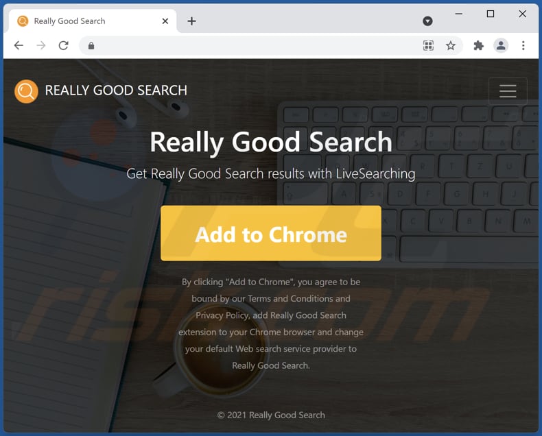Site Web utilisé pour promouvoir le pirate de navigateur Really Good Search