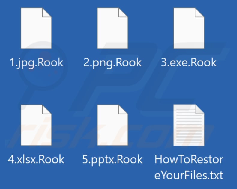 Fichiers cryptés par le ransomware Rook (extension .Rook)