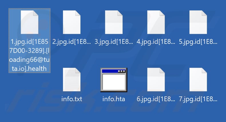 Fichiers cryptés par le ransomware Health (extension .health)