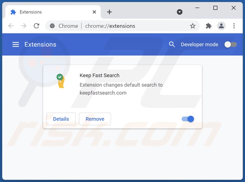 Suppression des extensions Google Chrome liées à keepfastsearch.com