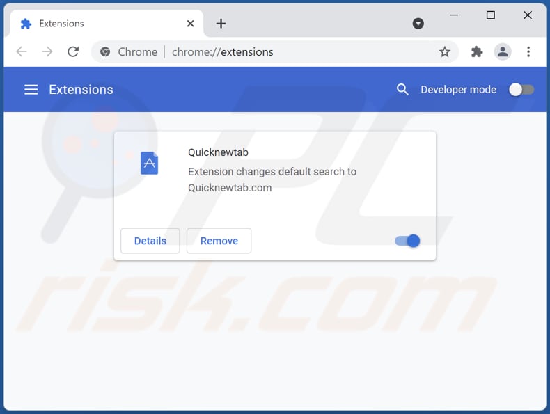 Suppression des extensions Google Chrome liées à quicknewtab.com