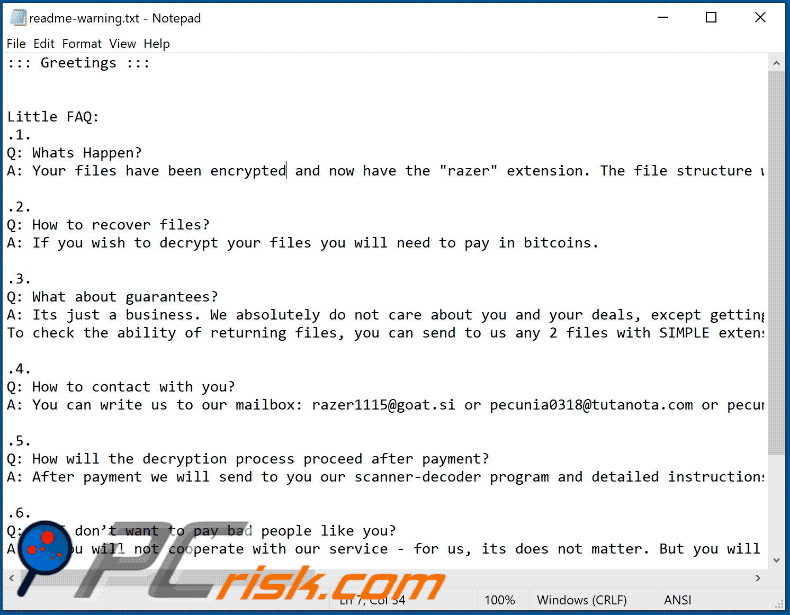 razer ransomware note de rançon readme-warning.txt gif