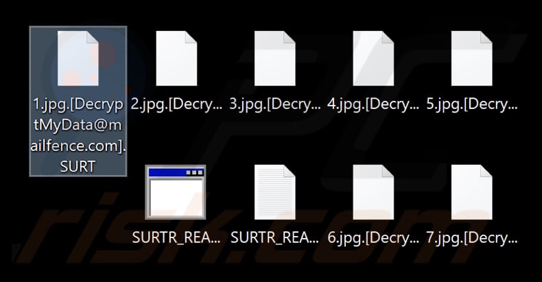 Fichiers cryptés par le ransomware Surtr (extension .SURT)
