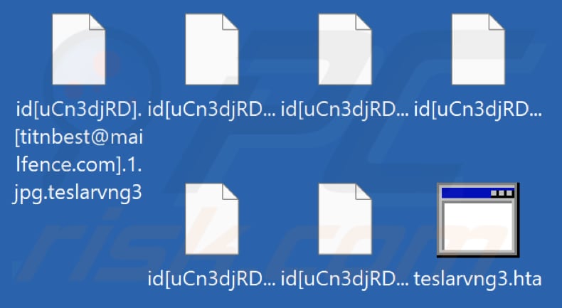 Fichiers cryptés par le ransomware TeslaRVNG3 (extension .teslarvng3)