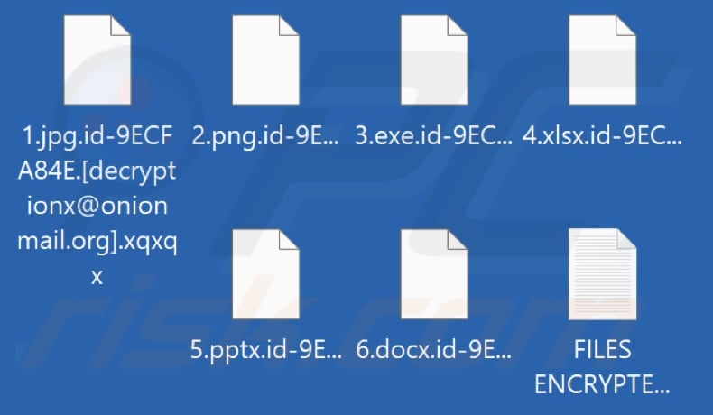 Fichiers cryptés par le ransomware Xqxqx (extension .xqxqx)