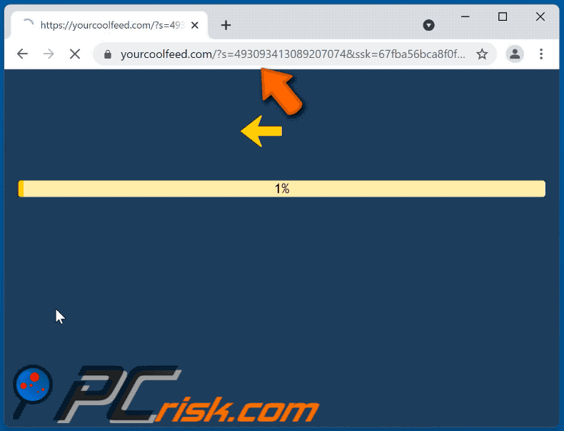 Apparence du site web yourcoolfeed[.]com (GIF)
