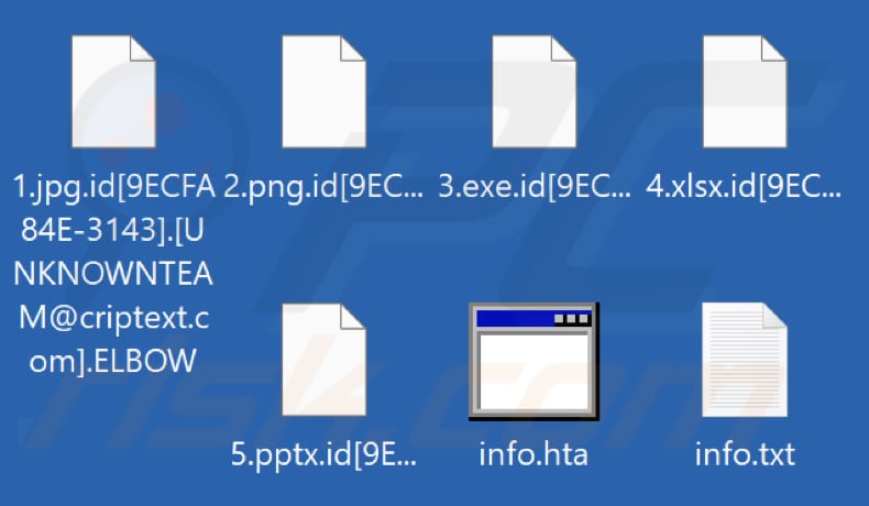 Fichiers cryptés par le rançongiciel ELBOW (extension .ELBOW)