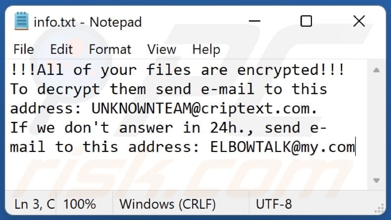 coude ransomware note de rançon fichier info.txt