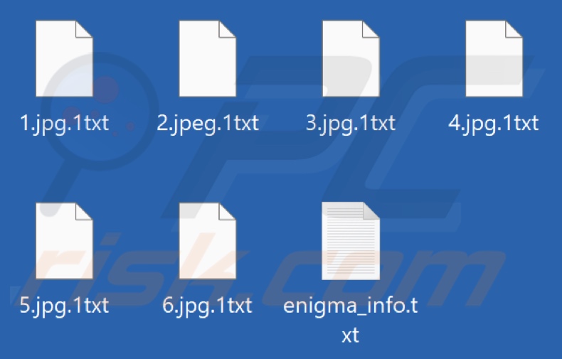 Fichiers cryptés par le rançongiciel Enigma (extension .1txt)