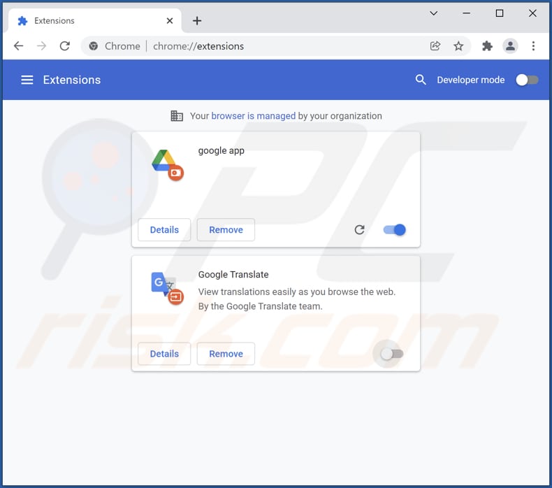 Suppression de la fausse application Google de Google Chrome étape 2