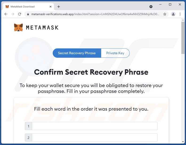 Arnaque METAMASK