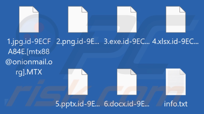 Fichiers cryptés par le rançongiciel MTX (extension .MTX)