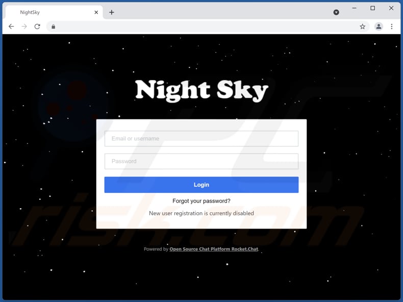 site de contact du ransomware night sky
