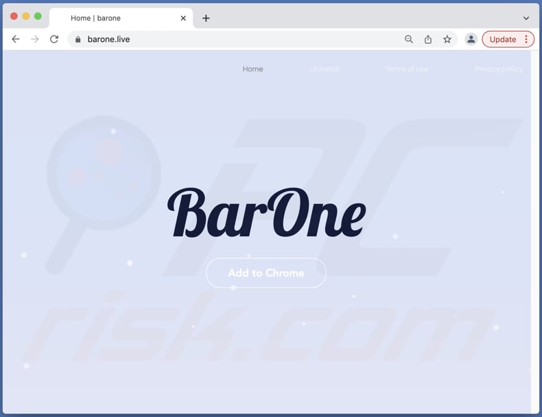 Site Web utilisé pour promouvoir le pirate de navigateur Bar1 New Tab