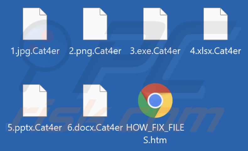 Fichiers cryptés par le rançongiciel Cat4er (extension .Cat4er)
