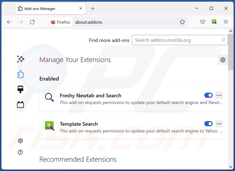 Suppression des extensions Mozilla Firefox liées à yesjis.com
