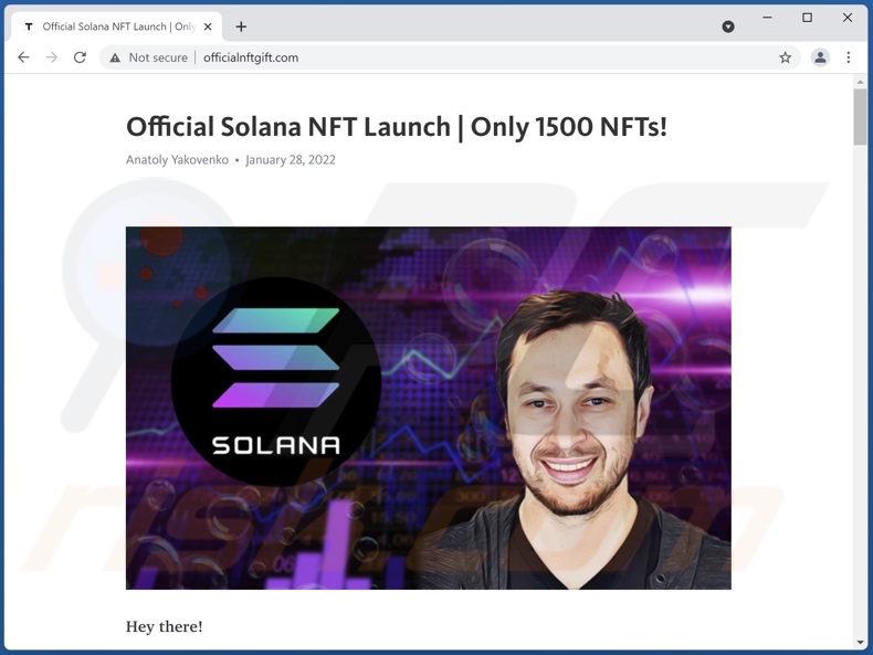 Arnaque au lancement officiel de Solana NFT