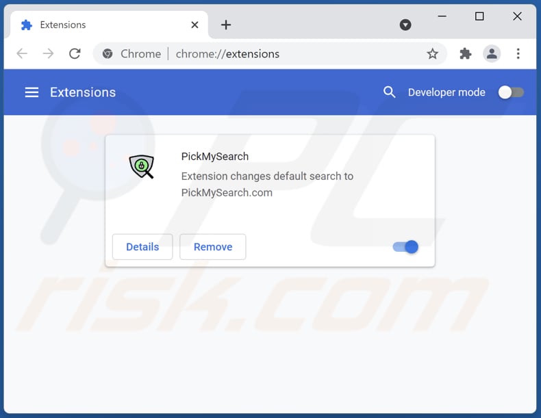 Suppression des extensions Google Chrome liées à pickmysearch.com