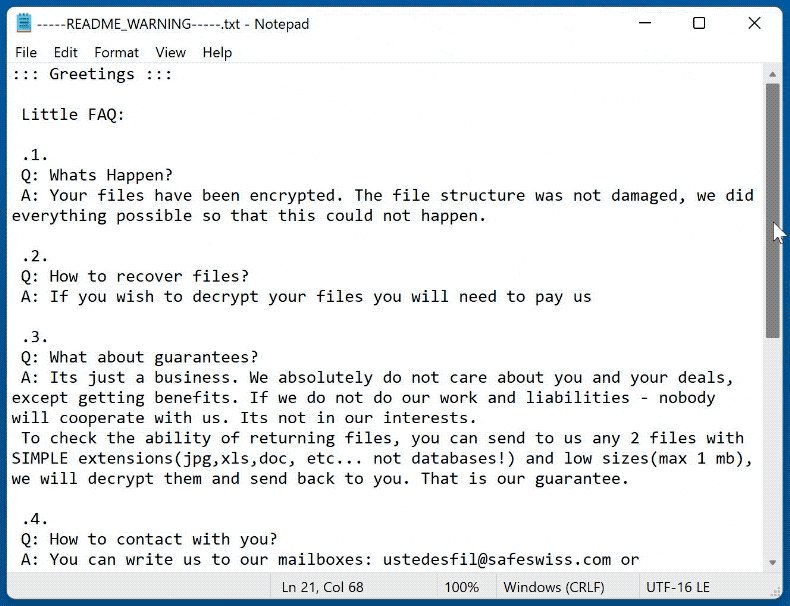 sojusz ransomware note de rançon -----README_WARNING-----.txt gif