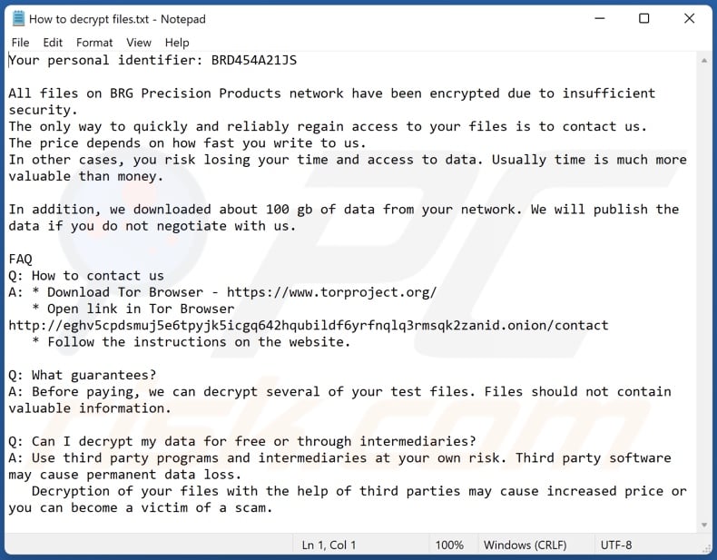 Note de rançon TargetCompany ransomware (brg) (Comment décrypter files.txt)