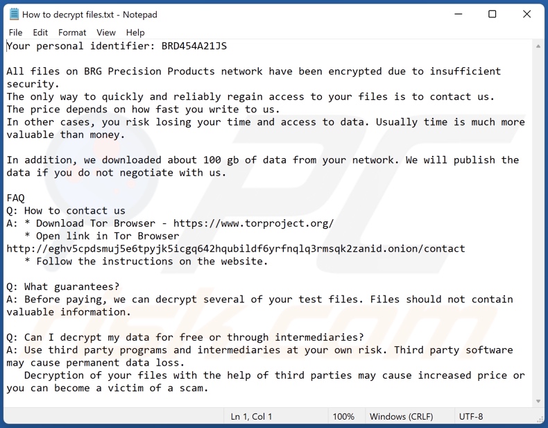 Note de rançon TargetCompany ransomware (brg) (Comment décrypter files.txt)