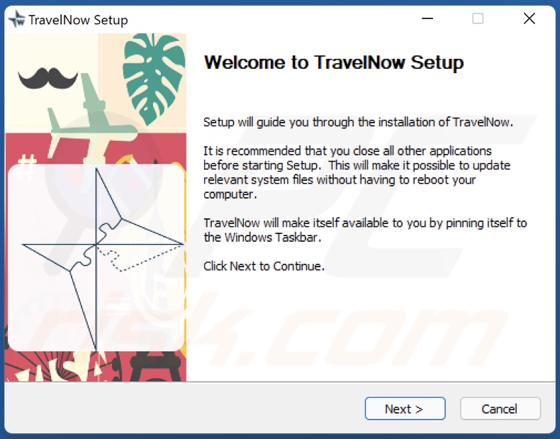 Programme d'installation officiel du logiciel de publicité TravelNow
