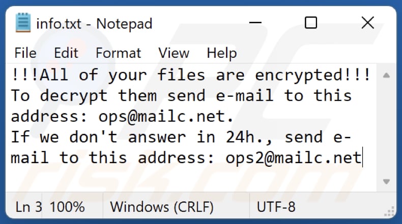note de rançon zozl ransomware (info.txt)
