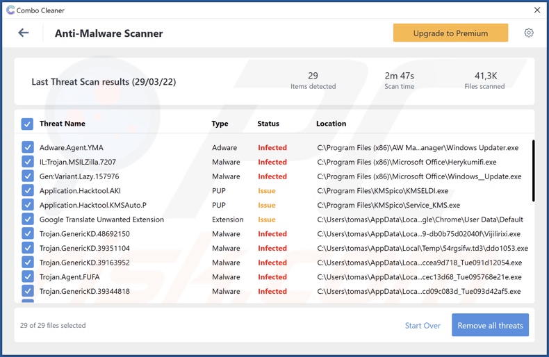 1xExujJunyRVG8MWnEgxdHkVwW7xSzntZ détections de logiciels malveillants par Combo Cleaner