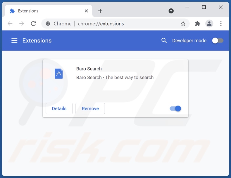Suppression des extensions Google Chrome liées à barosearch.com