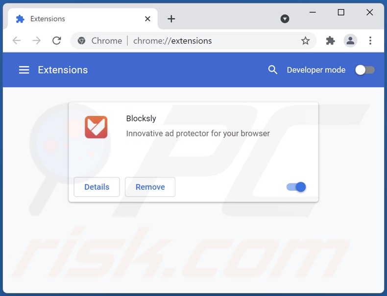 Suppression des publicités Blocksly de Google Chrome étape 2