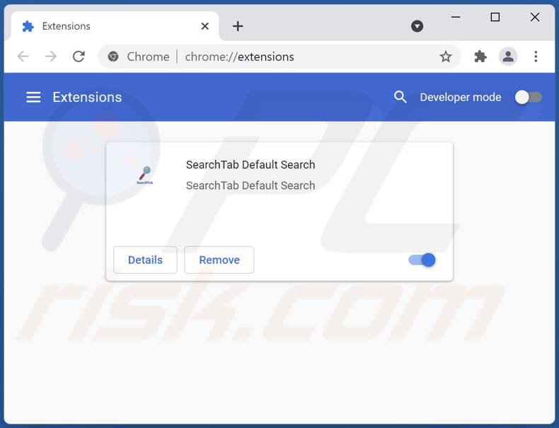 Suppression des extensions Google Chrome liées à searchtab.xyz