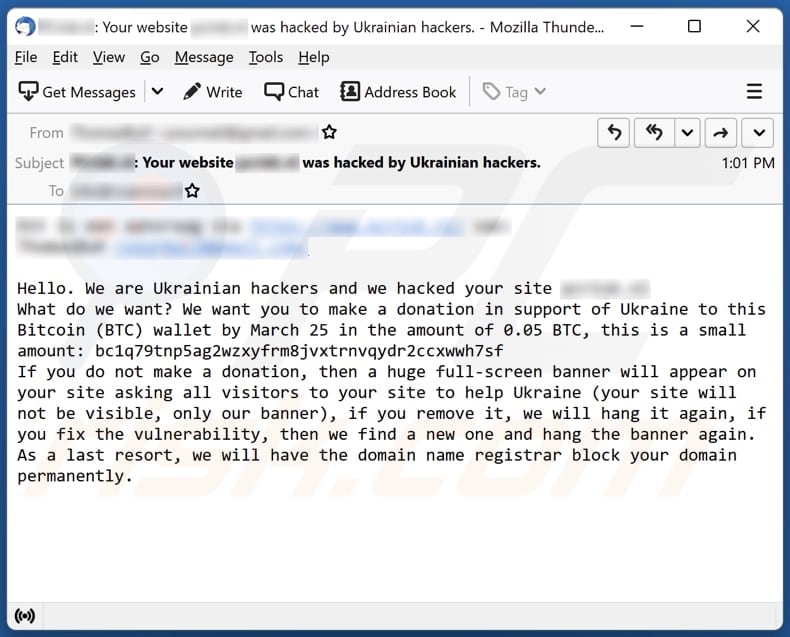 Nous sommes des hackers ukrainiens et nous avons piraté l'escroquerie par e-mail de votre site