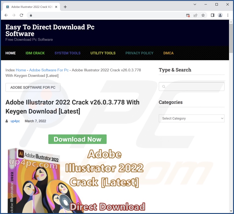 Site de téléchargement de logiciel piraté faisant la promotion du malware 17uoEtuihi6Lsg4hdedT7PUhF4FNgBPD2F