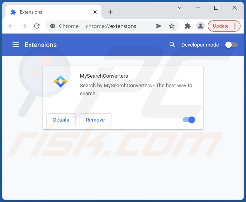 Suppression des extensions Google Chrome liées à mysearchconverters.com