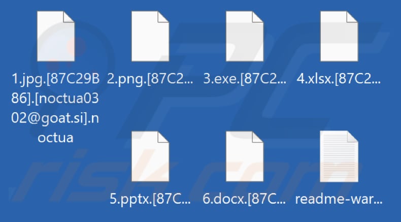 Fichiers cryptés par le rançongiciel Noctua (extension .noctua)
