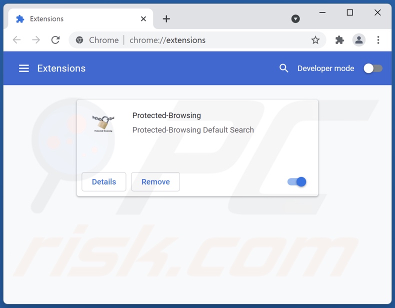 Suppression des extensions Google Chrome liées à protected-browsing.xyz