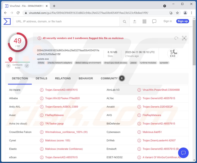 Logiciel malveillant de mineur de saphir