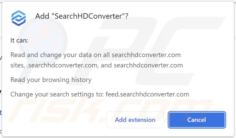 Notification du navigateur SearchHDConverter