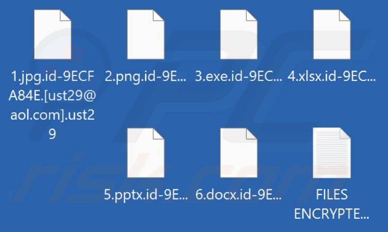Fichiers cryptés par le rançongiciel Ust29 (extension .ust29)
