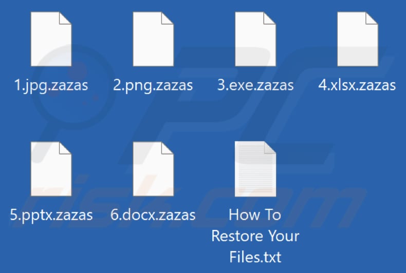 Fichiers cryptés par le rançongiciel Zazas (extension .zazas)